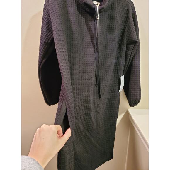 Max Studio Drawstring Cowl Neck Dress in Black - Picture 2 of 10